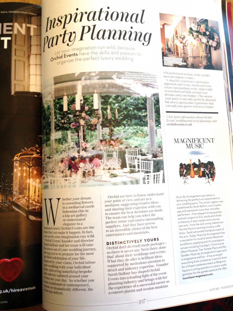 Orchid Events in the Absolutely Weddings Magazine